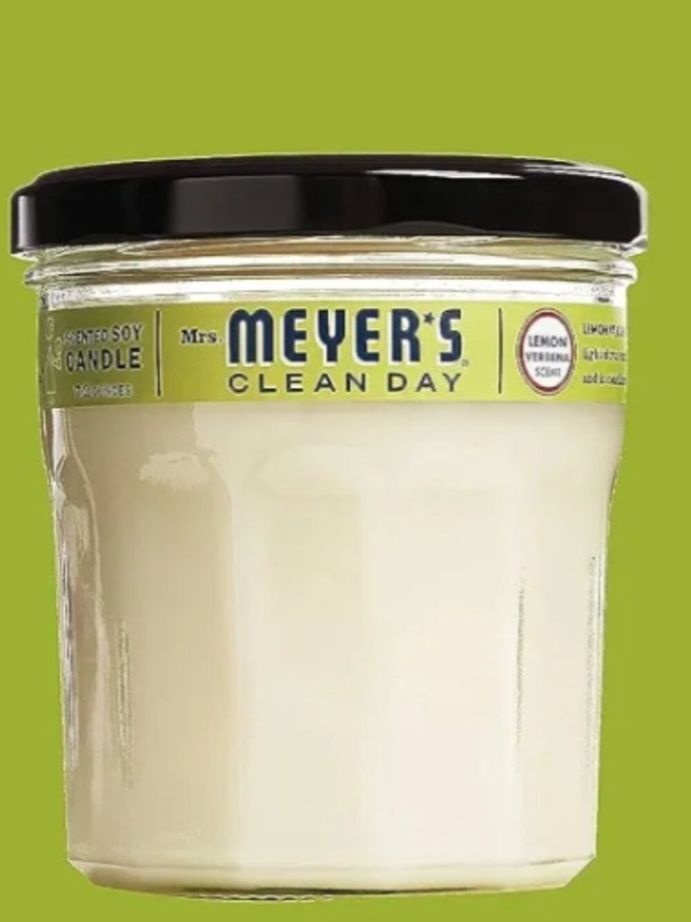MRS.MYER'S CLEAN DAY LINE -SOY VERBENA FRAGRANCE- 35 HOUR BURNING-WHITE CANDLE